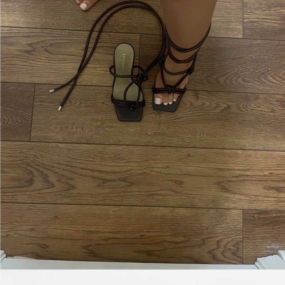 Dark brown high heels